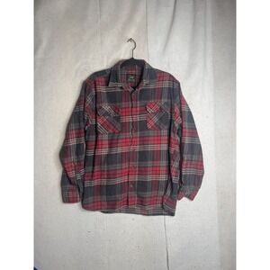 Jachs MFG Heritage Flannel Mens Red Black Plaid Button Down Shirt 1456650